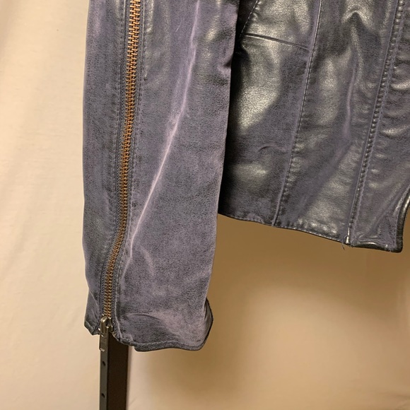 Navy Free People faux suede jacket - Picture 3 of 5